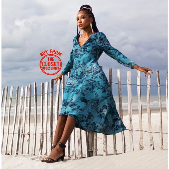 ZARA V-Neck Midi Dress NWT - Picture 12 of 16